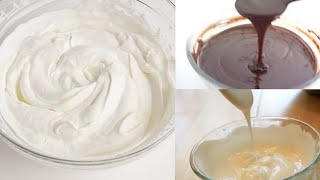 Cake decorating basics  Perfect Whipped Cream frosting Chocolate Ganache Recipe Sugar Syrup [upl. by Randell106]