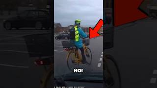 Lady Cyclist Forgets She Is Not A Car 😂 cyclist dashcam womandriver bicycle traffic patience [upl. by Inalem462]