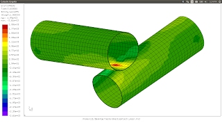 Shell to Shell Contact  CalculiX [upl. by Shultz]