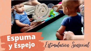 Estimulación Sensorial y Reconocimiento en bebés  Actividad con Espuma y Espejo [upl. by Yzus]