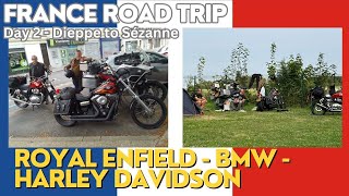 France Road Trip  Day 2  Dieppe to Sézanne  Royal Enfield BMW and Harley Davidson [upl. by Leina]