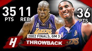 Kobe Bryant amp Shaquille ONeal EPIC Game 3 Full Highlights vs Nets 2002 Finals  71 Pts Combined [upl. by Edalb424]