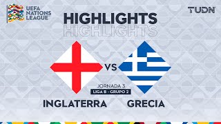 HIGHLIGHTS  Inglaterra vs Grecia  UEFA Nations League 2024  TUDN [upl. by Westfahl]