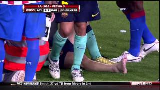 Messi Injury Barcelona vs Atletico madrid 21 91910 [upl. by Auqinet858]