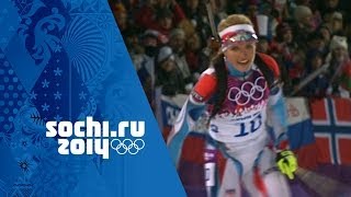 Biathlon  Womens 125km Mass Start  Domracheva Wins Gold  Sochi 2014 Winter Olympics [upl. by Armyn]