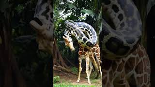 Giant python fights with giraffe animals [upl. by Fasa]