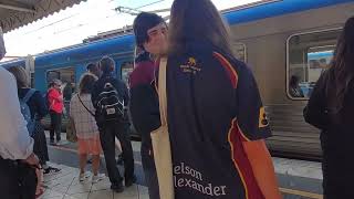 Merry Xmas Trains and crowds at Flinders street station Melbourne Australia [upl. by Thirza]