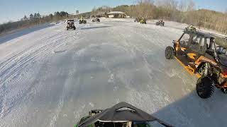 ATV winter trail riding ice field spinning North Stratford New Hampshire 12618 [upl. by Elokcin858]