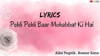 Pehli Pehli Baar Mohabbat Ki Hai Lyrics  Alka Yagnik  Kumar Sanu [upl. by Seton922]