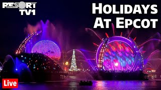 🔴Live Epcot Festival of the Holidays  Christmas amp Holiday Fun  Walt Disney World Live Stream [upl. by Quintus375]