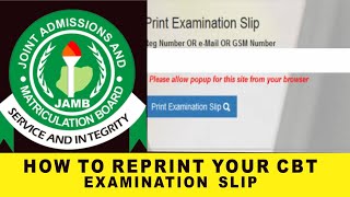 How to reprint JAMB 2022 Examination Slip  Easiest Steps [upl. by Wilek]