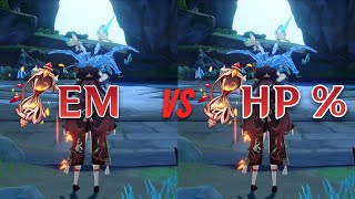 F2P Hu Tao Elemental Mastery Vs HP Sands Genshin Impact [upl. by Ecirtam]