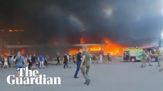 Aftermath of Russian missile strike on Ukrainian mall [upl. by Lamar]