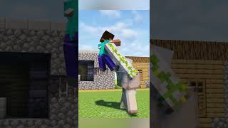 Minecraft Villagers VS Herobrine minecraft minecraftmemes villager [upl. by Llevra]