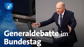 Schlagabtausch im Bundestag Generaldebatte zum Beginn der Haushaltswoche [upl. by Alaehs215]