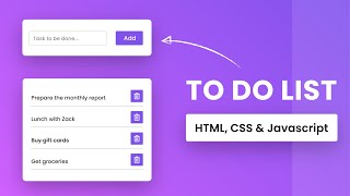 To Do List With Javascript  Step by Step Javascript Project [upl. by Itsym]