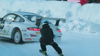 Skijoring Where Skiing Meets HighEnd Sports Cars [upl. by Cyrille413]