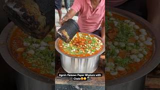 Agra’s Famous Paper Bhature with Chole😍😋 Indian Street Food [upl. by Selbbep972]