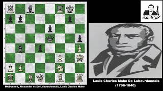 Louis Charles Mahe De Labourdonnais 17961840  Game1 chess [upl. by Einohpets415]