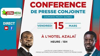 Conférence de presse conjointe du président Ousmane SONKO et du président Diomaye FAYE [upl. by Ferreby224]