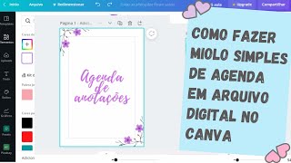 Como fazer miolo de agenda em arquivo digital no canva [upl. by Ardnaed806]