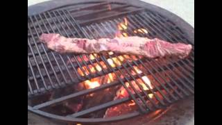 Cooking Steak on the Backyard Fire Pit [upl. by Cathey]