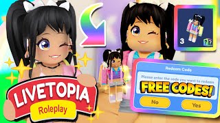 10 FREE CODES KRYSTIN PLAYS MINIATURE in LIVETOPIA Roleplay roblox [upl. by Lyndell]