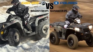 Polaris Sportsman 570 vs CanAm Outlander L 500 2015 King of Value 4x4 ATV Shootout [upl. by Eaton348]