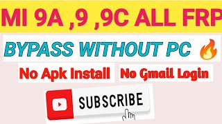 Redmi 9 9a 9c frp bypass without pc [upl. by Nerra]