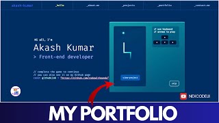 Create A Portfolio Website Using HTML amp CSS  NexCodeUI [upl. by Arym124]