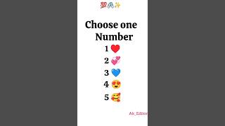 Choose one number trending song love music trending numbers shorts [upl. by Lancelle827]