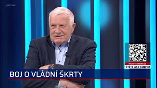 Václav Klaus o rozsáhlé vládní krizi veřejných financí v debatě s předsedou odborů  CNN Prima News [upl. by Atiloj]