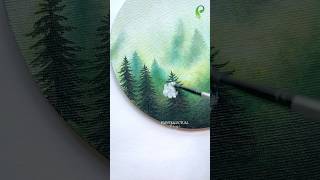 Painting Unbelievable Landscape with Fog 😱 🌲 shorts [upl. by Eilama]