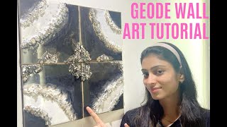 DIY Resin Geode Art Full Tutorial for Beginners How To Make Resin Geode Art Luxury Wall Art Piece [upl. by Ennoira]