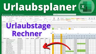 Excel Urlaubsplaner 2025 erstellen  Urlaubstage automatisch eintragen amp berechnen für Mitarbeiter [upl. by Mello209]