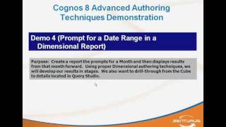 Cognos Report Studio Time Prompt in a Dimensional Report [upl. by Rowley]