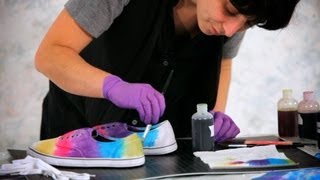 How to Tie Dye Shoes amp Sneakers  Tie Dyeing [upl. by Ming131]