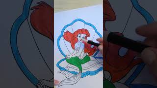 Coloring Little Ariel Inside a Sea Shell  MagicColor PlayLand shorts [upl. by Nivram]