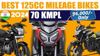 Best 125CC Mileage Bikes of 2024  70 Kmpl😮  Top 5 Motorcycles Under 1 Lakh  Hindi [upl. by Anagrom]