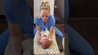 Releasing tight neck on newborn baby newborn chiropractic adjustment recovery torticollis [upl. by Ecnirp]