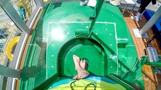 Norwegian Escape  Green AquaLoop  Trapdoor Waterslide on a Cruise Ship [upl. by Briscoe]