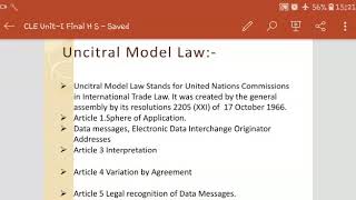 CLE Cyber Law and EthicsTE CSEITArticles of Uncitral model law [upl. by Aisat435]