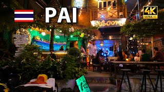 Pai Thailand walking tour night market walking street 4k [upl. by Ogren149]