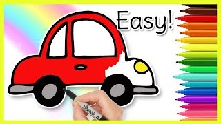 How to Draw a CAR  Easy Kids Drawings [upl. by Aiuqal]