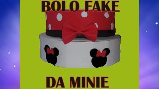 Como fazer Bolo fake da minnie simples e facil de fazer [upl. by Jackson]