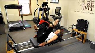 Pilates Reformer exercisesHow to use the leg straps on Reformer [upl. by Conal]