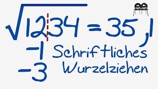 Schriftliches Wurzelziehen  OHNE Quadratzahlen [upl. by Shakti]