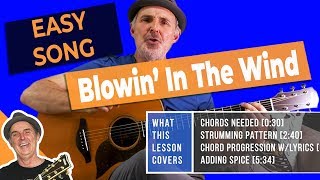 How to Play Blowing in the Wind Bob Dylan on Guitar [upl. by Beare375]