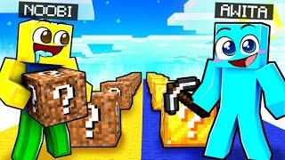 Desafío de LUCKY BLOCKS de NOOB VS PRO en Minecraft [upl. by Annayehc]