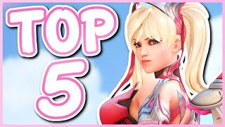 Overwatch  TOP 5 BEST MERCY SKINS [upl. by Piscatelli]